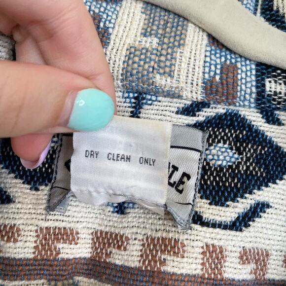 Vintage Blue and Gray Patterned Blazer - Picture 5 of 6